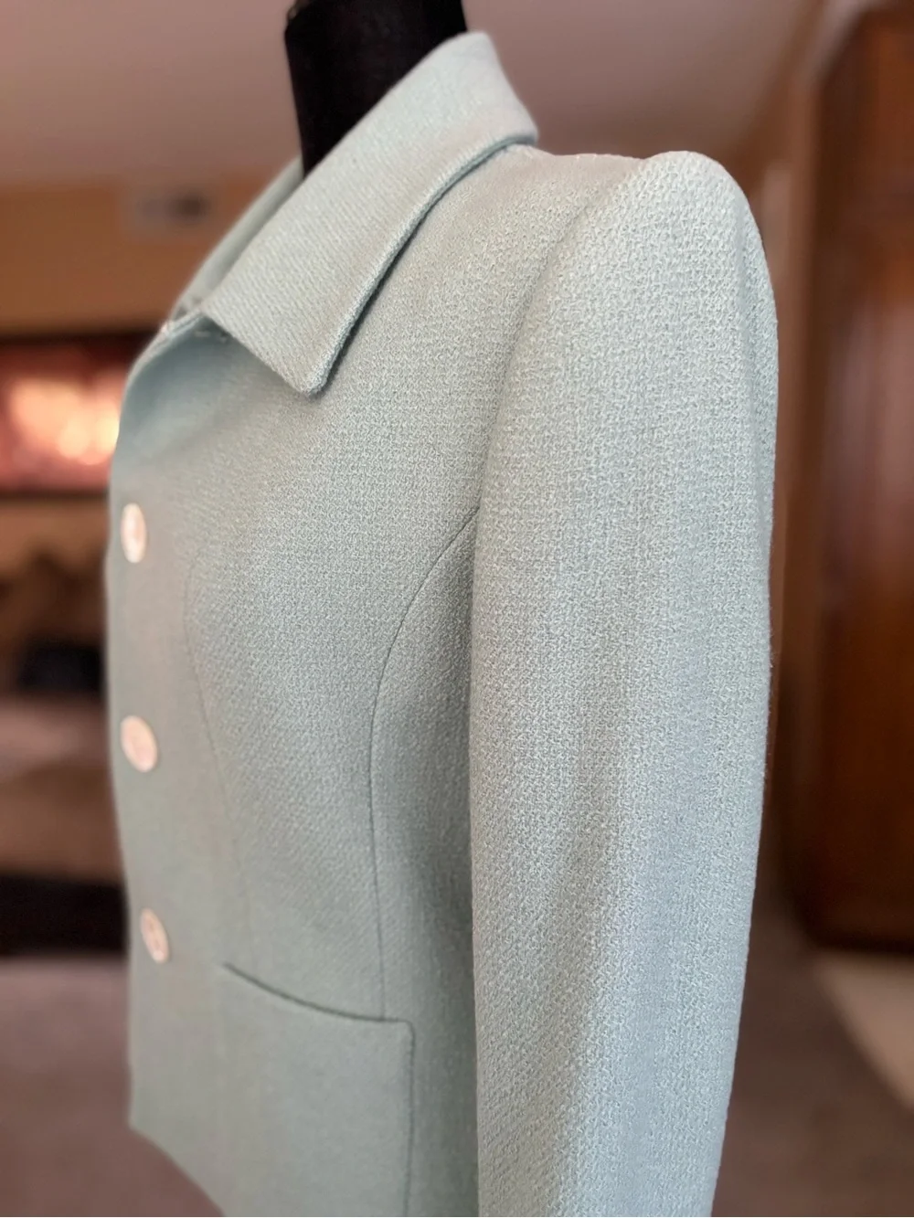 Ralph Lauren Purple Label Women's Mint Tailored Button-Front Blazer Size 8 - Picture 4 of 16